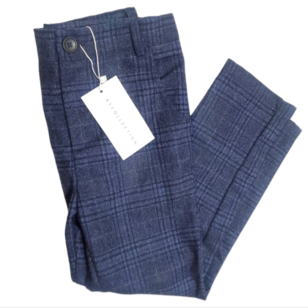 NWT Boys Dress Pants | Size 8 | Blue Plaid | ASCOLLECTION